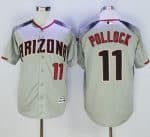 Diamondbacks #11 A. J. Pollock Gray Brick New Cool Base Stitched Jersey