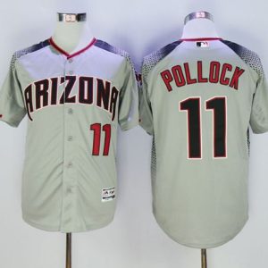 Diamondbacks #11 A. J. Pollock Gray Brick New Cool Base Stitched Jersey
