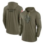 Los Angeles Rams 2022 Olive Salute To Service Tonal Pullover Hoodie