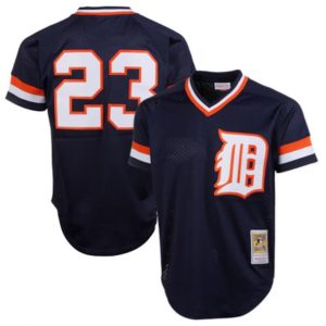 Detroit Tigers #23 Kirk Gibson Navy Throwback Stitched Jersey