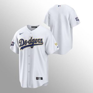 Los Angeles Dodgers Blank White Gold Championship Cool Base Stitched Jersey