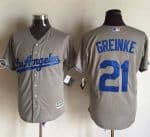 Dodgers #21 Zack Greinke Grey New Cool Base Stitched Jersey
