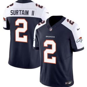 Denver Broncos #2 Pat Surtain II Navy 2024 Draft F.U.S.E. Alternate Vapor Limited Stitched Jersey