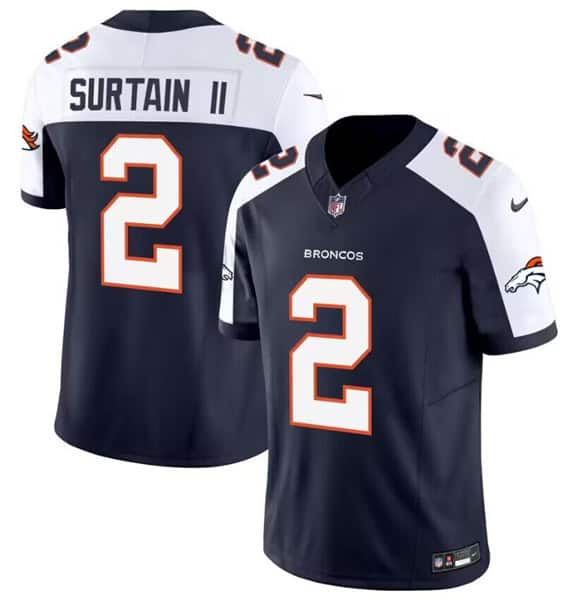 Denver Broncos #2 Pat Surtain II Navy 2024 Draft F.U.S.E. Alternate Vapor Limited Stitched Jersey