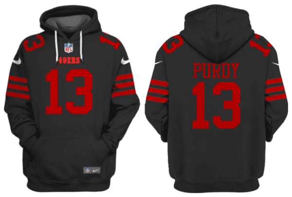 San Francisco 49ers #13 Brock Purdy Black Alternate Pullover Hoodie