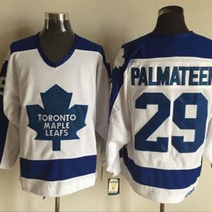 Maple Leafs #29 Mike Palmateer White Blue CCM Throwback Stitched Jersey