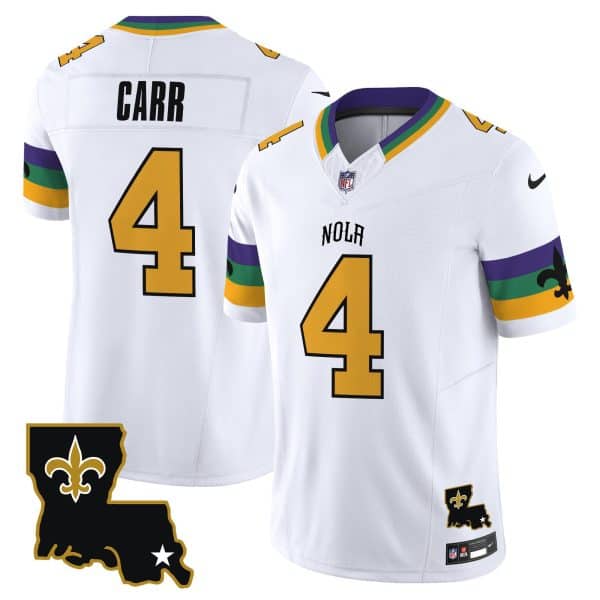 New Orleans Saints #4 Derek Carr White 2024 F.U.S.E. Vapor Limited Stitched Jersey