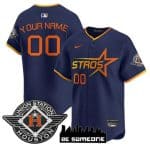 Houston Astros Custom Navy 2025 City Connect Limited Stitched Jersey