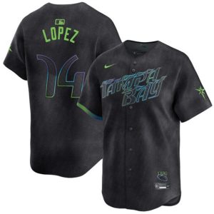 Tampa Bay Rays #74 Jacob Lopez Charcoal 2024 City Connect Limited Stitched Jersey