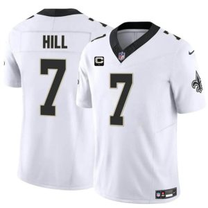 New Orleans Saints #7 Taysom Hill White 2024 F.U.S.E. With 1-Star C Patch Vapor Limited Stitched Jersey
