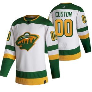 Minnesota Wild White Custom Name Number Size 2021 White Reverse Retro Stitched NHL Jersey