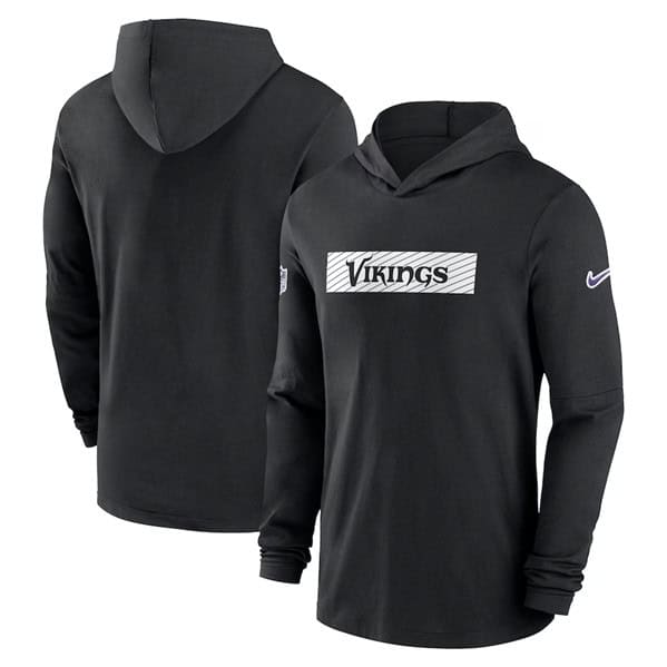 Minnesota Vikings Black Sideline Performance Hoodie