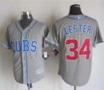 Cubs #34 Jon Lester Grey Alternate Road New Cool Base Stitched Jersey