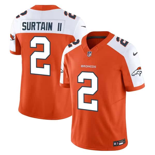 Denver Broncos #2 Pat Surtain II Orange 2024 Draft F.U.S.E. Alternate Vapor Limited Stitched Jersey