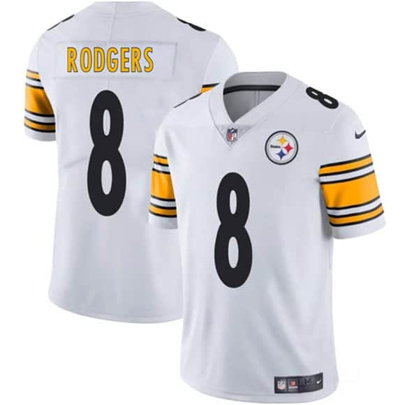 Pittsburgh Steelers #8 Aaron Rodgers White 2025 Vapor Limited Football Stitched Jersey