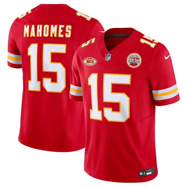 Kansas City Chiefs #15 Patrick Mahomes Red 2023 F.U.S.E. With "NKH" Patch Vapor Untouchable Limited Stitched Jersey