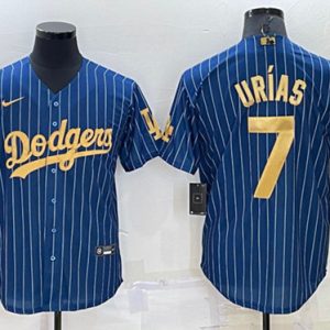Los Angeles Dodgers #7 Julio Ur¨ªas Navy Gold Cool Base Stitched Baseball Jersey