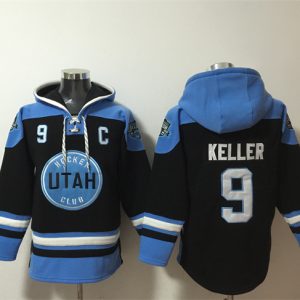Utah Club #9 Clayton Keller Black Blue Ageless Must-Have Lace-Up Pullover Hoodie