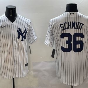 New York Yankees #36 Clarke Schmidt White Cool Base Stitched Jersey
