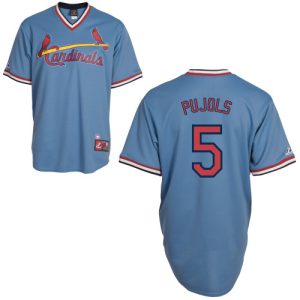 Cardinals #5 Albert Pujols Blue Cooperstown Throwback Stitched Jersey