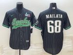 Philadelphia Eagles #68 Jordan Mailata Black With Super Bowl LVII Patch Cool Base Stitched Jersey