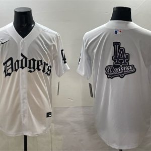 Los Angeles Dodgers Team Big Logo White 2025 LA Gothic Style Vapor Premier Limited Stitched Jersey