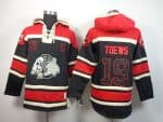 Blackhawks #19 Jonathan Toews Black Sawyer Hooded Sweatshirt Stitched Jersey