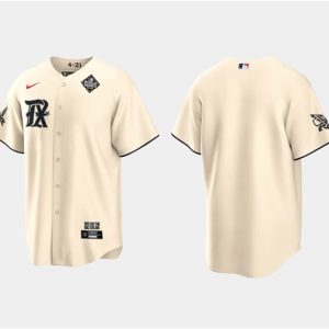 Texas Rangers Blank Cream 2023 World Series City Connect Stitched Jersey