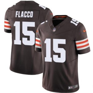 Cleveland Browns #15 Joe Flacco Brown 2023 F.U.S.E. Vapor Limited Stitched Jersey