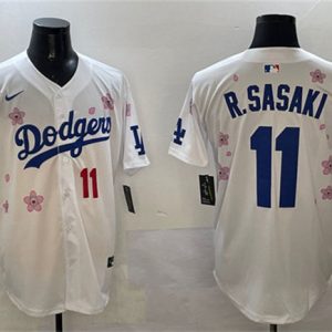 Los Angeles Dodgers #11 Roki Sasaki White 2025 Tokyo Series Limited Stitched Jersey