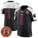 San Francisco 49ers #1 Deebo Samuel Sr. Balck White F.U.S.E. With 1-Star C Patch Golden Gate Bridge Patch Alternate Vapor Limited Stitched Jersey