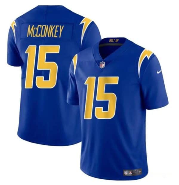 Los Angeles Chargers #15 Ladd McConkey Royal 2024 Draft Vapor Limited Stitched Jersey