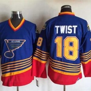 Blues #18 Tony Twist Light Blue Red CCM Throwback Stitched Jersey