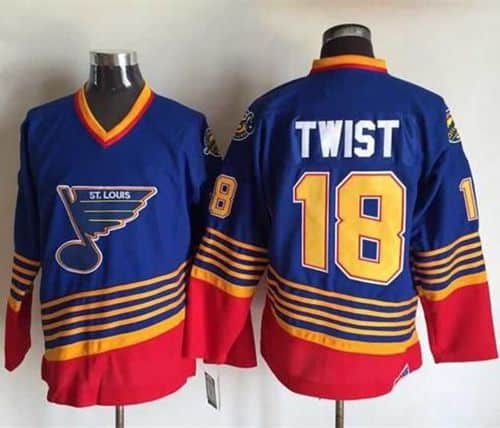 Blues #18 Tony Twist Light Blue Red CCM Throwback Stitched Jersey