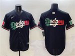 Los Angeles Dodgers Team Big Logo Black Mexico Flag Limited Stitched Jersey
