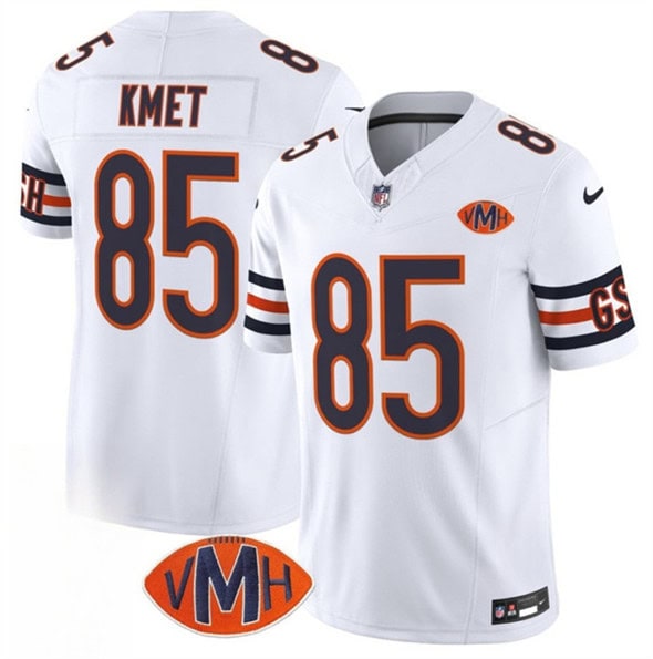 Chicago Bears #85 Cole Kmet White 2025 F.U.S.E. With VMH Patch Vapor Untouchable Limited Football Stitched Jersey