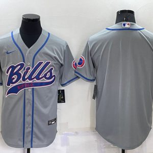 Buffalo Bills Blank Gray Cool Base Stitched Baseball Jersey
