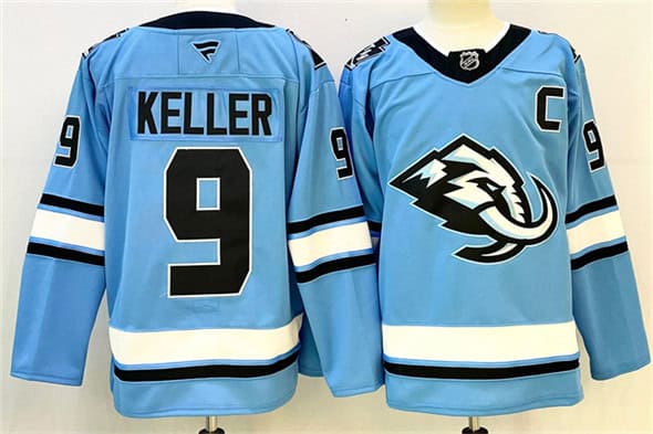 Utah Mammoth #9 Clayton Keller Blue 2025 With C Patch Stitched Jersey