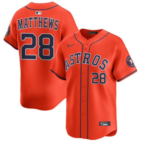 Houston Astros #28 Brice Matthews Orange 2025 Alternate Limited Stitched Jersey