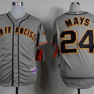 Giants #24 Willie Mays Grey Road Cool Base Stitched Jersey
