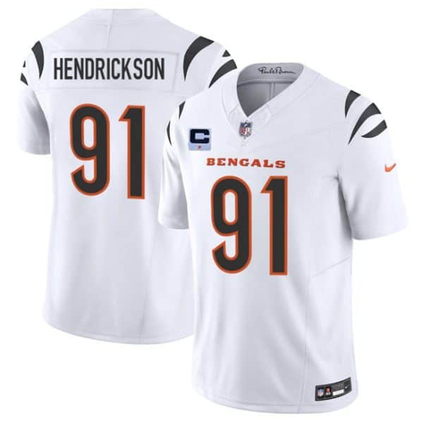 Cincinnati Bengals #91 Trey Hendrickson White 2025 F.U.S.E. With 1-Star C Patch Vapor Untouchable Limited Stitched Jersey