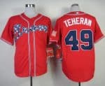 Braves #49 Julio Teheran Red Cool Base Stitched Jersey
