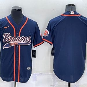 Denver Broncos Blank Navy Cool Base Stitched Baseball Jersey