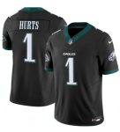 Philadelphia Eagles #1 Jalen Hurts Black 2024 New F.U.S.E. Vapor Untouchable Limited Stitched Jersey