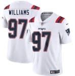 New England Patriots #97 Milton Williams White 2025 Vapor Limited Stitched Jersey