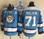 Penguins #71 Evgeni Malkin Blue Alternate CCM Throwback 2016 Stanley Cup Champions Stitched Jersey