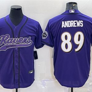 Baltimore Ravens #89 Mark Andrews Purple With Patch Cool Base Stitched Jersey