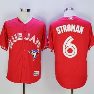 Blue Jays #6 Marcus Stroman Red New Cool Base 40th Anniversary Stitched Jersey