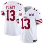 San Francisco 49ers #13 Brock Purdy White 2024 F.U.S.E. Super Bowl LVIII Patch And 1-Star C Patch Vapor Untouchable Limited Stitched Jersey