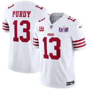 San Francisco 49ers #13 Brock Purdy White 2024 F.U.S.E. Super Bowl LVIII Patch And 1-Star C Patch Vapor Untouchable Limited Stitched Jersey